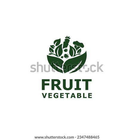 Fruit vegetable logo natural vintages