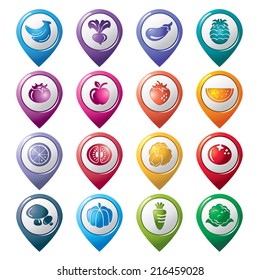 Fruit and Vegetable Pointer Icons