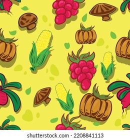 Frutas y verduras, sin fisuras de las plantas de verano. 