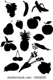 fruit and vegetable silhouette