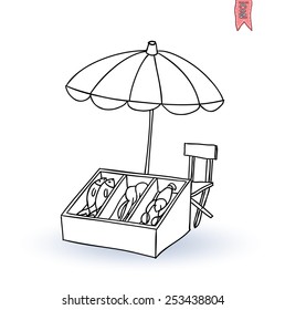  Fruit and vegetable stall, vector illustration