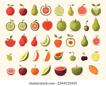 fruit and vegetable vector collection set