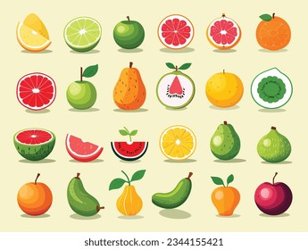fruit and vegetable vector collection set