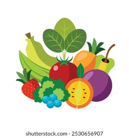 Fruta Vegetal Vetores Cor Imagem 