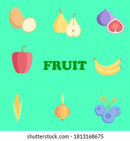 Fruit Vegetables Background Design Free Vector Stock Vector (Royalty ...