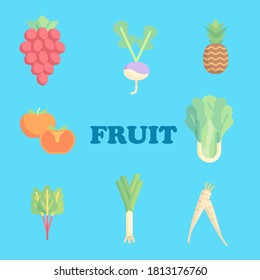 Fruit and vegetables background design Free Vector