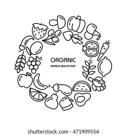 Fruit and vegetables background illustration