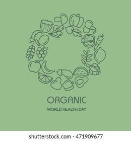 Fruit and vegetables background illustration