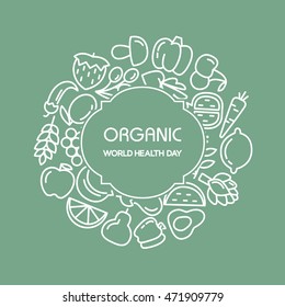 Fruit and vegetables background illustration