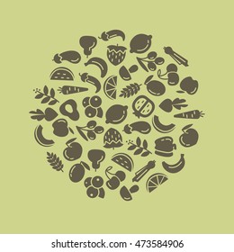 Fruit and vegetables background illustration
