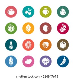 Fruit and Vegetables Color Icons