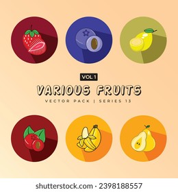 Fruit and vegetables hand drawn vector set - Collection of fruits and berries