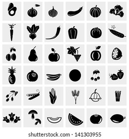 Fruit and Vegetables icon set