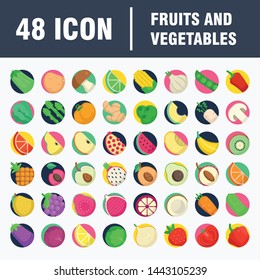 Fruit and Vegetables icon set