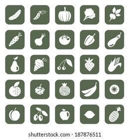 Fruit and Vegetables icon set