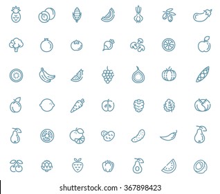 Fruit and Vegetables icon set