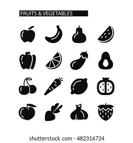 Fruit And Vegetables Icon Set