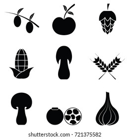 fruit and vegetables icon set