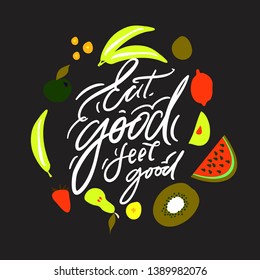 Fruit and vegetables illustration frame for your design 