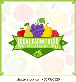 Fruit and vegetables logo template