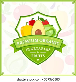 Fruit and vegetables logo template.