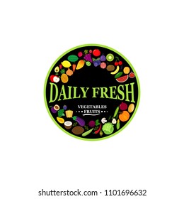Fruit and vegetables logo template on white background
