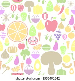fruit and vegetables seamless pattern background icon.