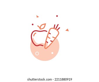 Fruit Vegetables Stroke Line Icon, Fruit Vegetables vector illustration
