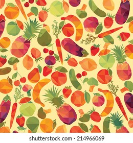 Fruit and vegetables. Vector background