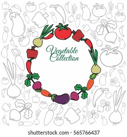 fruit & veggie post card. illustration. templates,