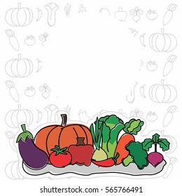 fruit & veggie post card. illustration. templates,