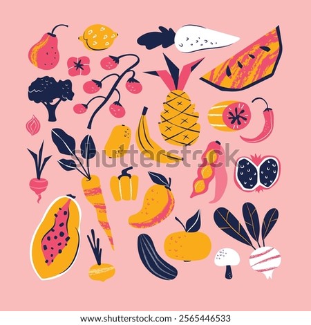 Fruit and Veggies Asset Illustration