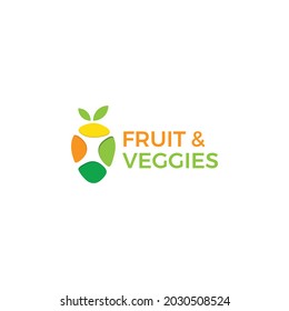 Fruit And Veggies Logo Vector.