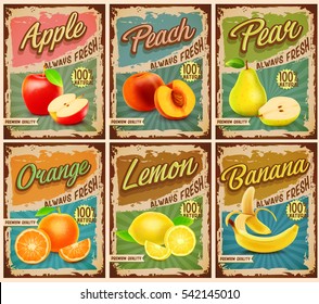fruit vintage banner