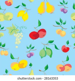 Fruit wallpaper with blue background