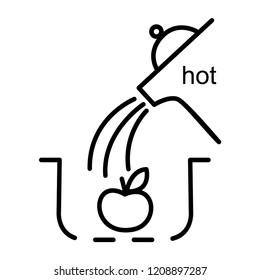 Fruit washing icon. Line art style. Vector illustration. Cooking concept