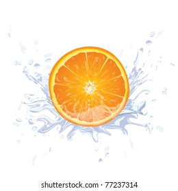 fruit in the water splash