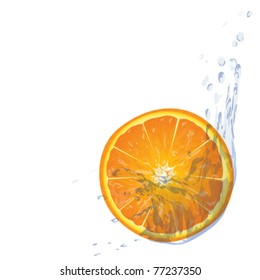 fruit in the water splash