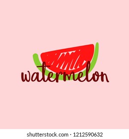 fruit watermelon icon handdrawn