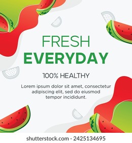 Frucht Wassermelone Social Media Post Hintergrund