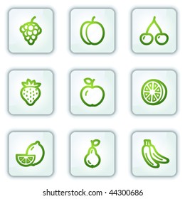 Fruchtwebsymbole, Serie mit weißen quadratischen Schaltflächen