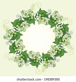 fruit wreath of grape bunches. vector design