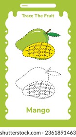 Fruit Writing Exercise Practice Worksheet for Kids