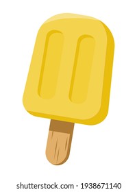 Fruit yellow ice lolly hand drawn vector icon EPS10 on white background