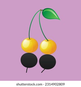 fruit yellow lychee delicious 2D vector jamilega