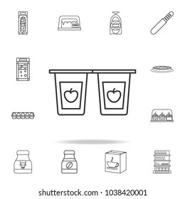 fruit yoghurt package icon. Detailed set of shops and hypermarket icons. Premium quality graphic design. One of the collection icons for websites, web design, mobile app on white background