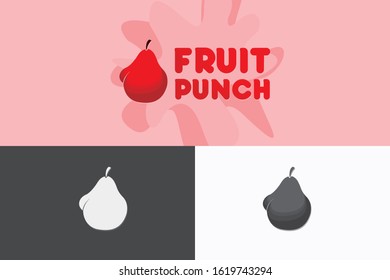 Fruit-boxing Gloves Logo. Fruit Design Vector with Boxing Gloves Shape. 
