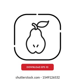 Fruite symbol, pear outline vector icon