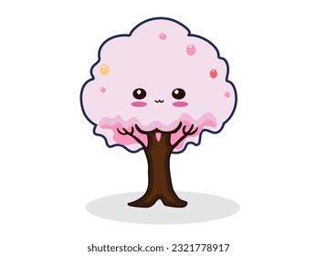 A Fruitful Kawaii Tree Vector is a type of vector graphic that features a cartoon-style tree with a cute or kawaii appearance and is laden with fruits.