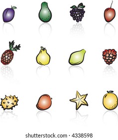 Fruits 2 Black & White icons set